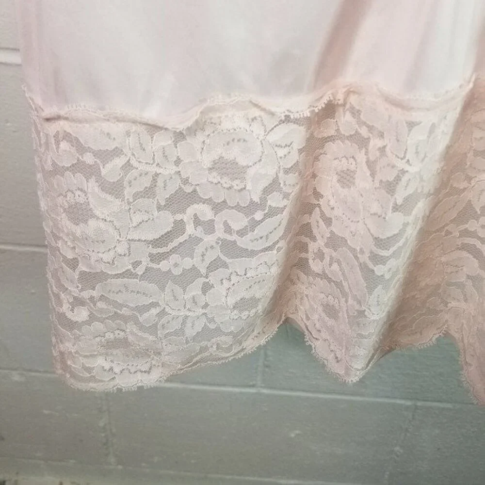 Vtg 50s Movie Star blush pink fullslip lingerie slip dress